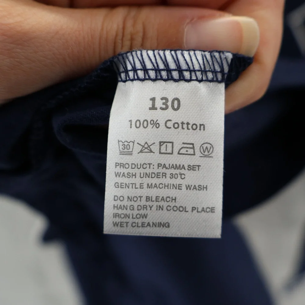 Umeyda Pajama Set Kids Size 130/5T Blue Classic Piping Cotton‎ Long Sleeve NWOT
